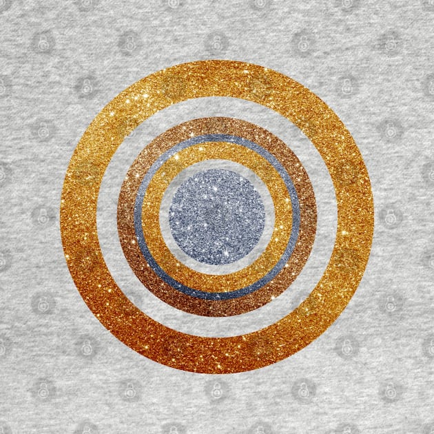 Gold & Silver Glitter Circle Target by VicEllisArt